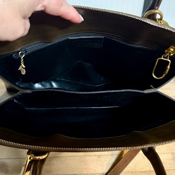 Salvatore Ferragamo Brown Calfskin Leather Studded Gancini Top Handle Bag - Picture 12 of 14